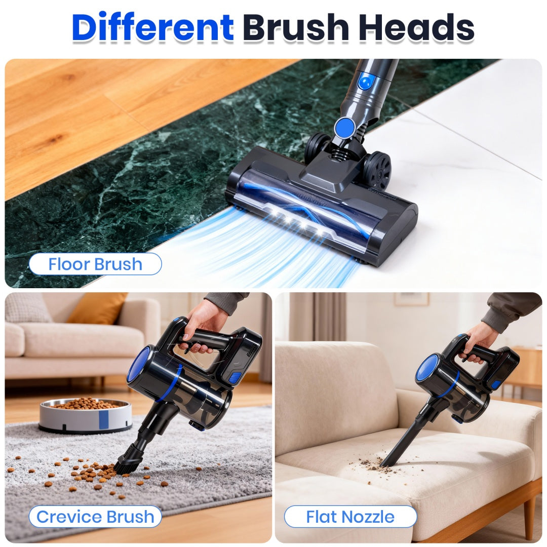 Cordless Vacuum Cleaner, Lightweight Stick Vacuum Household Anti-tangling And LED Light, Powerful Rechargeable Wireless Vacuum Cleaner