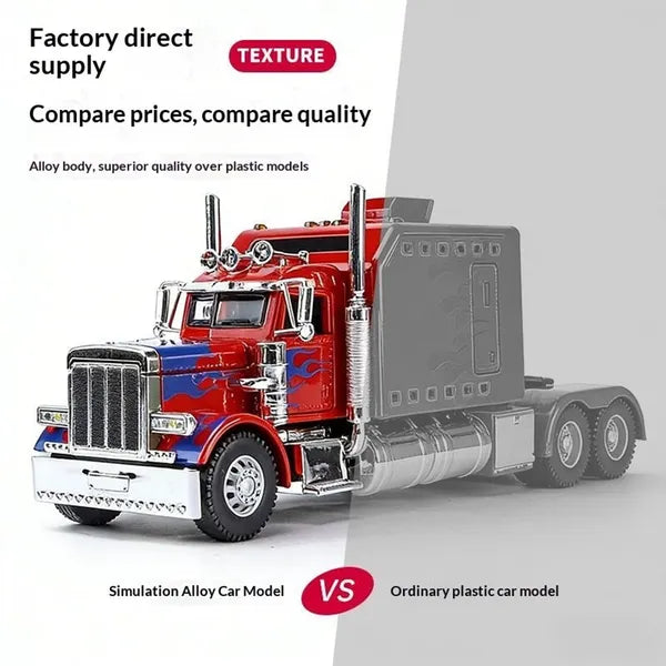 Semi Truck Toys For Boy Heavy Trucks,Metal Diecast Trucks Model Pull Back Cars With Light And Sound,Truck And Trailer Toys For Boys,Toy Trucks For Boys Age 4-8