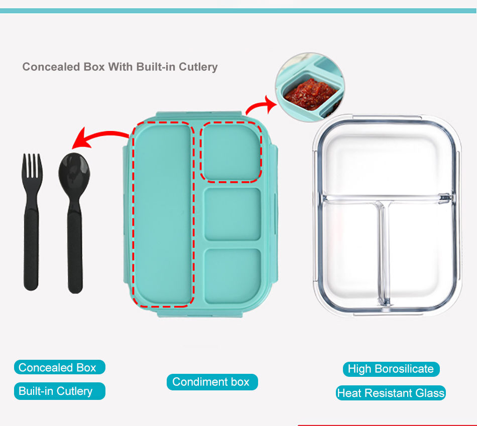 Korean separated glass lunch box