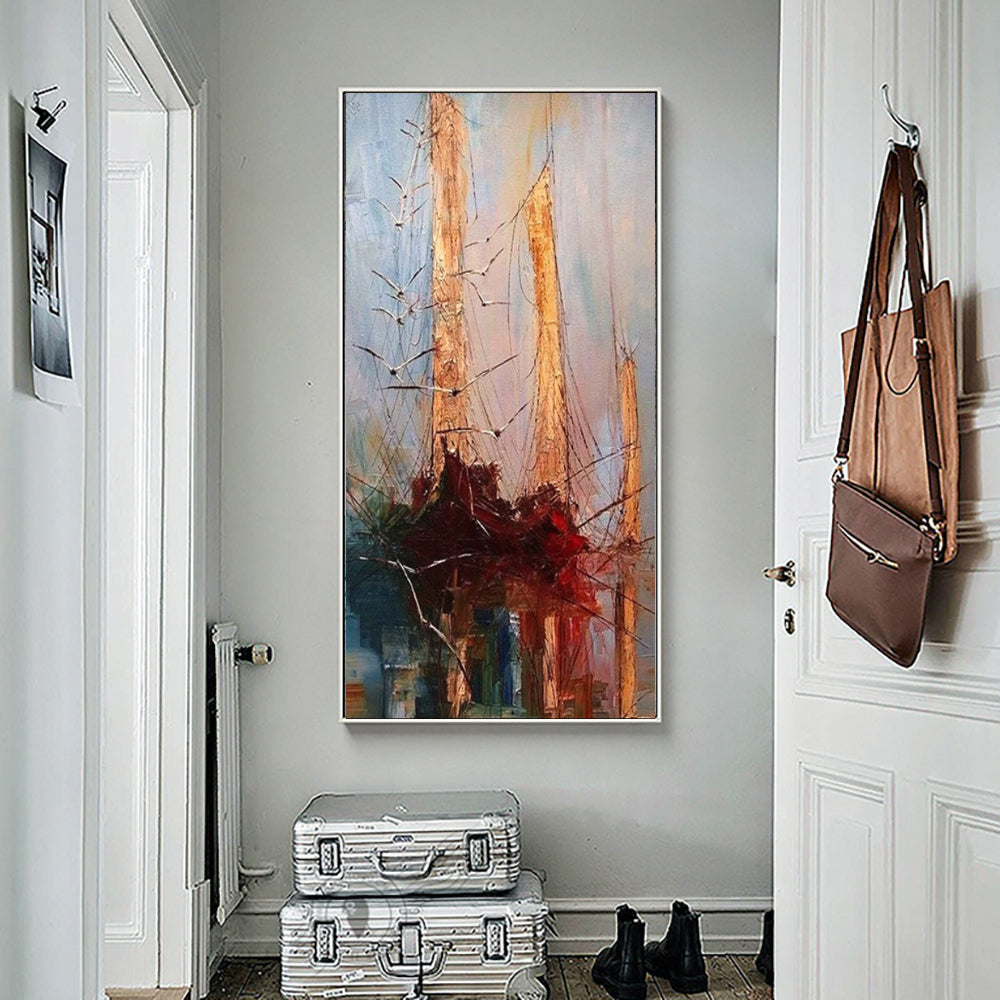 Vintage Pirate Ship In The Sea Canvas Painting Black Sailing Ship Hand Painted Oil Painting Home Decor Living Room Wall Art Decor