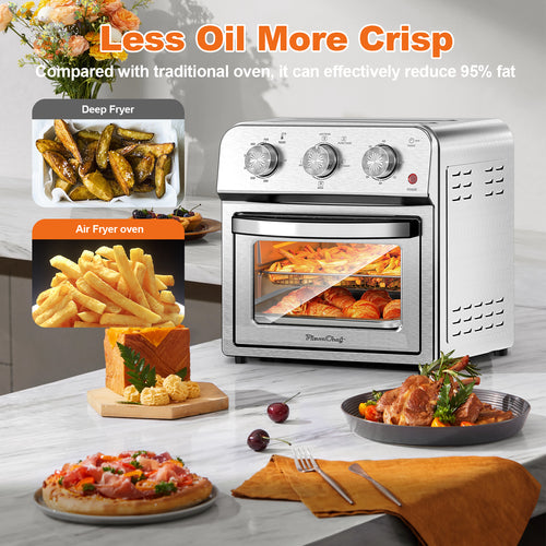 13QT Air Fryer Toaster Oven, Healthy Oil-Free Cooking, Multifunctional Convection Contertop Oven, Adjustable Time, Temp Control, Stainless Steel, Amazon Resale Prohibited