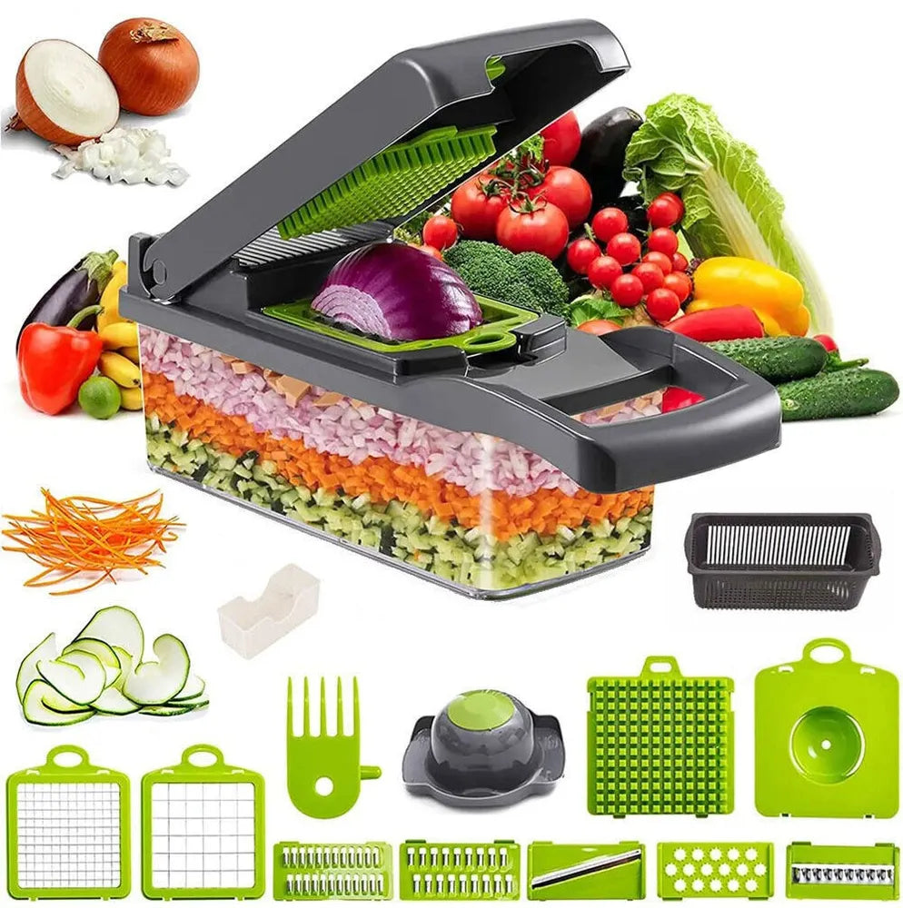 Nice Smart 15tlg. Gemüseschneider Gemüsehobel Zerkleinerer Zwiebel Manuell Dicer