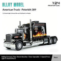 Semi Truck Toys For Boy Heavy Trucks,Metal Diecast Trucks Model Pull Back Cars With Light And Sound,Truck And Trailer Toys For Boys,Toy Trucks For Boys Age 4-8
