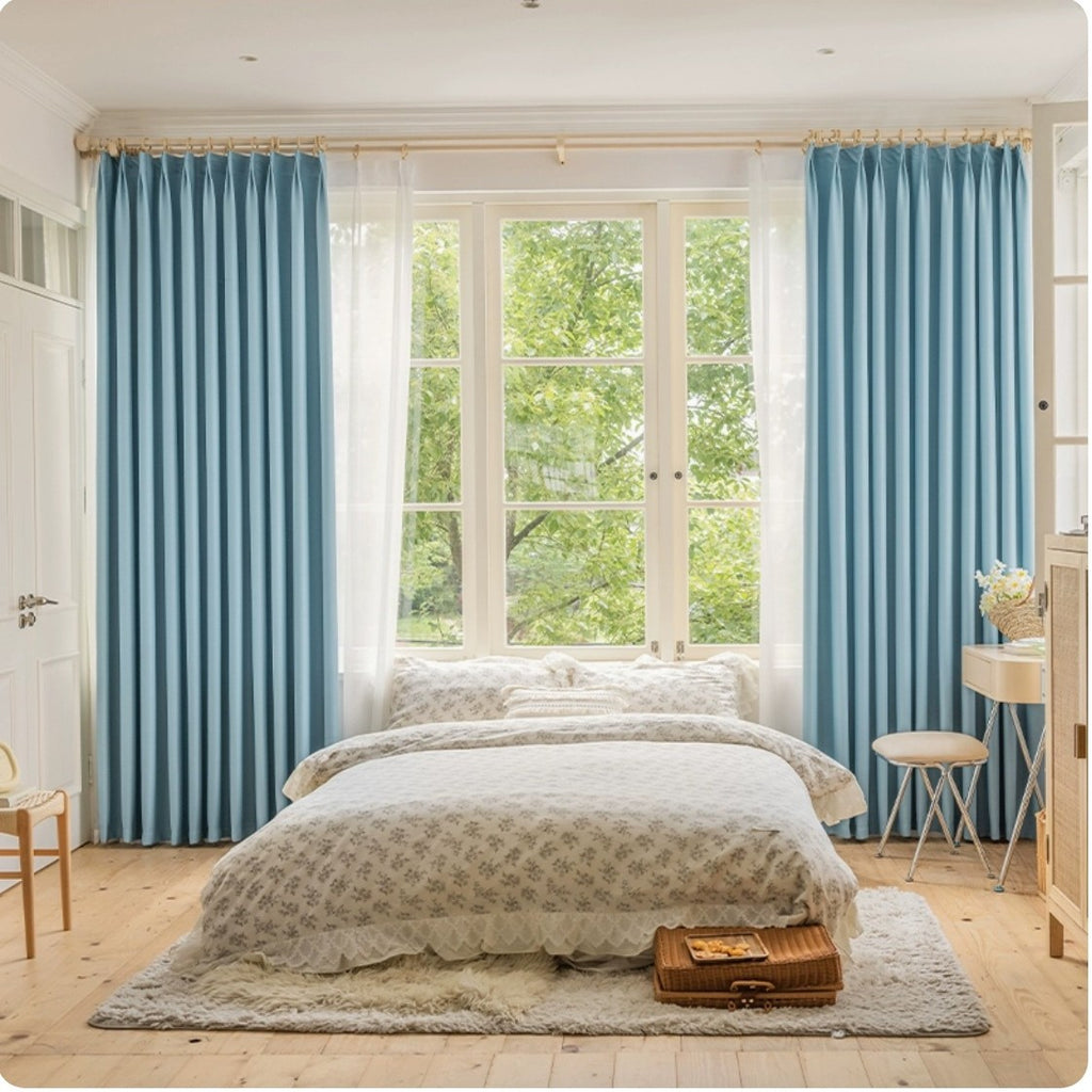 Hook-style Blackout Sun-blocking Curtains For The Bedroom