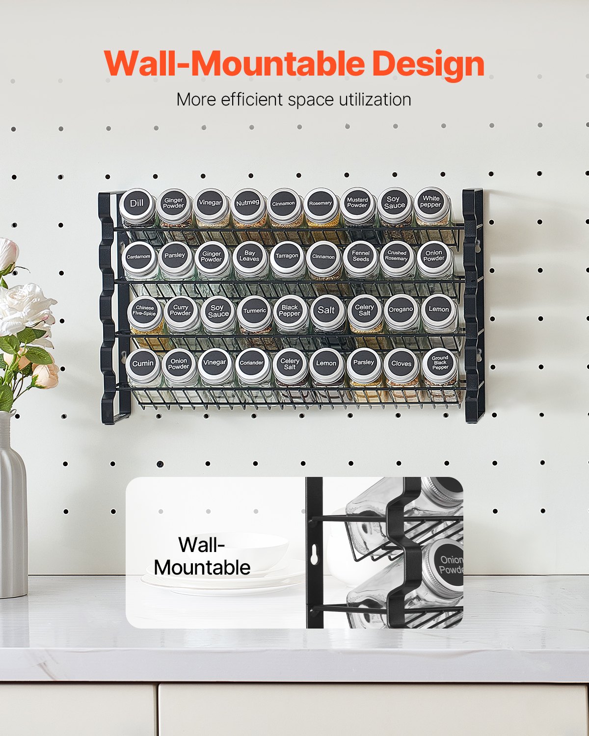 Spice Rack Organizer For Cabinet Kitchen Countertop Seasoning Organizer 23x16 In