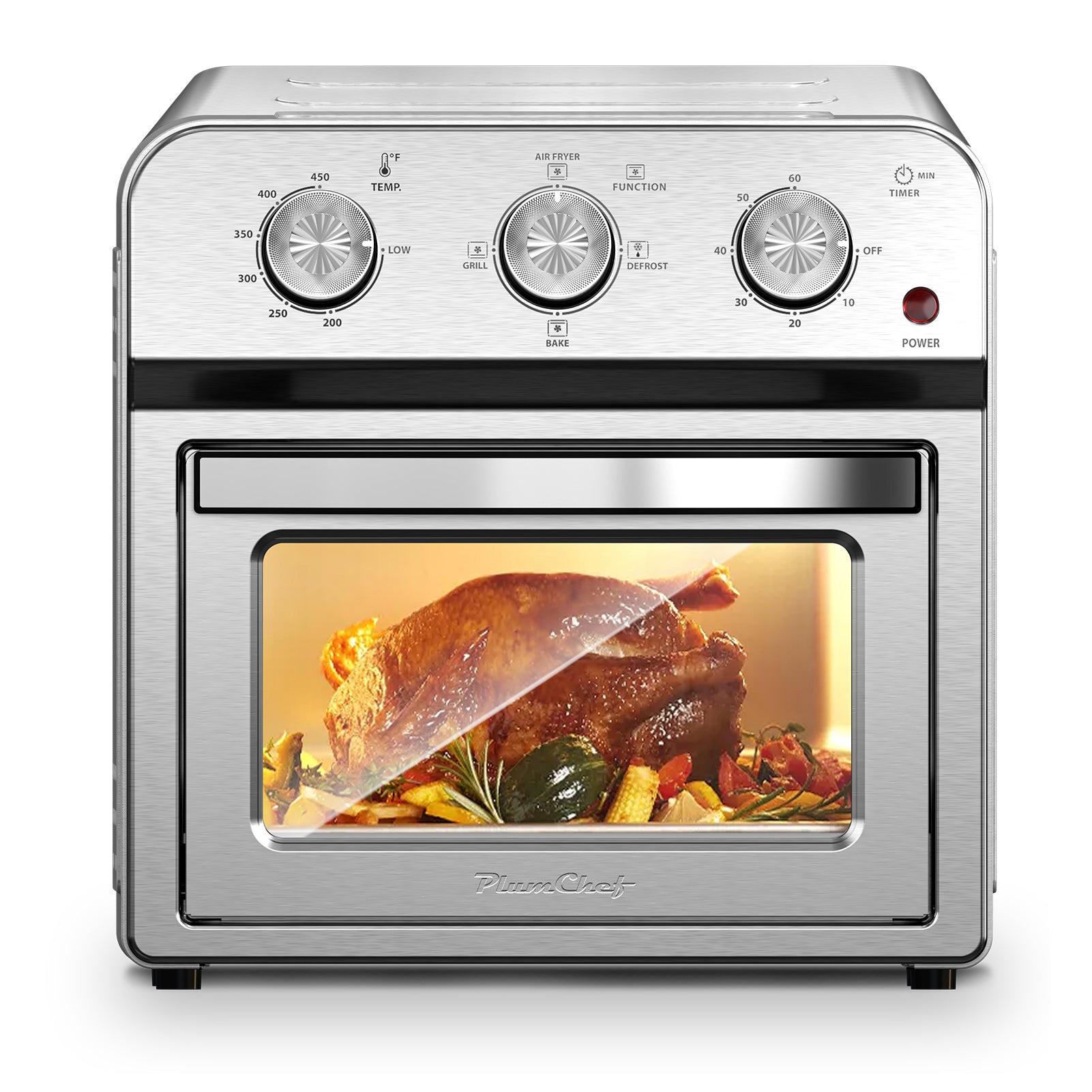 13QT Air Fryer Toaster Oven, Healthy Oil-Free Cooking, Multifunctional Convection Contertop Oven, Adjustable Time, Temp Control, Stainless Steel, Amazon Resale Prohibited