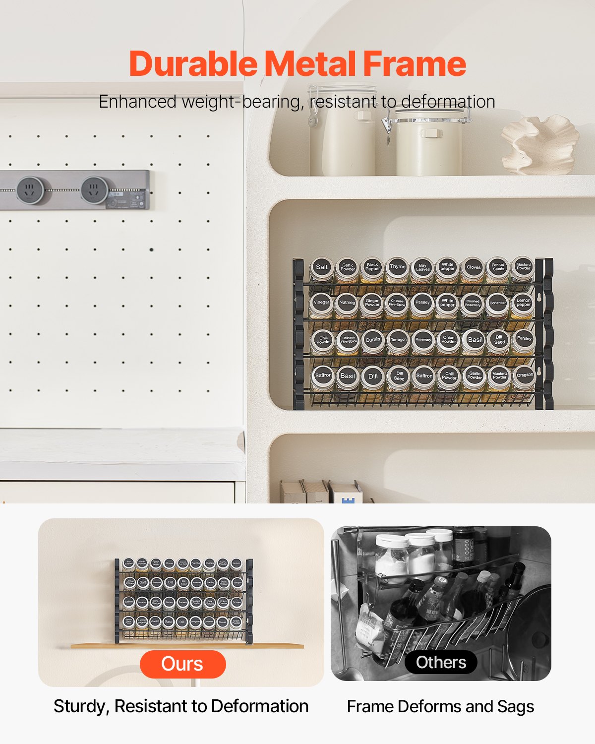 Spice Rack Organizer For Cabinet Kitchen Countertop Seasoning Organizer 23x16 In