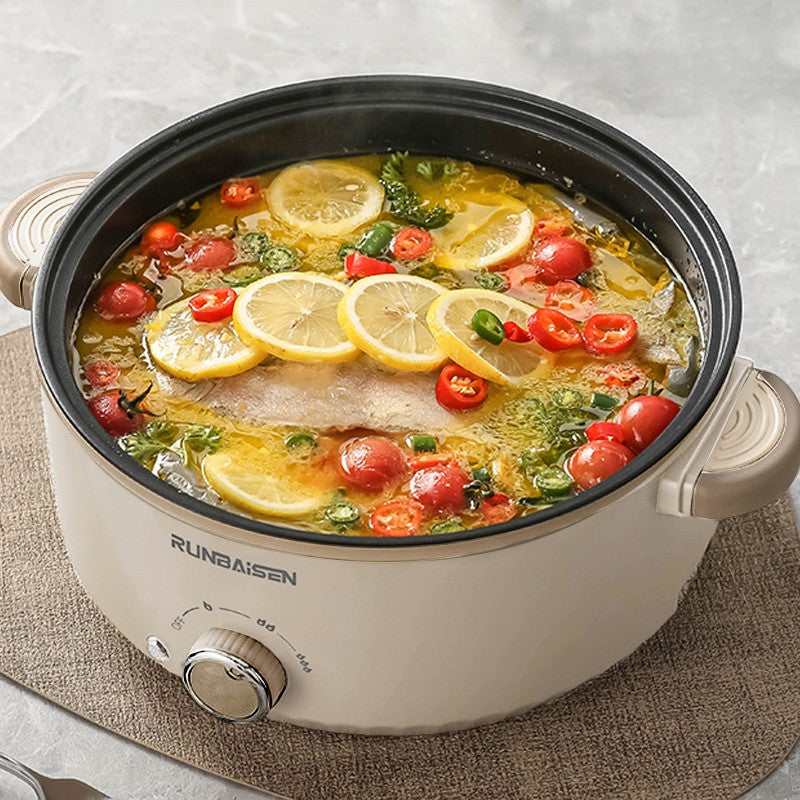 4L Electric Slow Cooker Glass Lid Non Stick Rice Cooking Frying Pan Stew Pot NEW